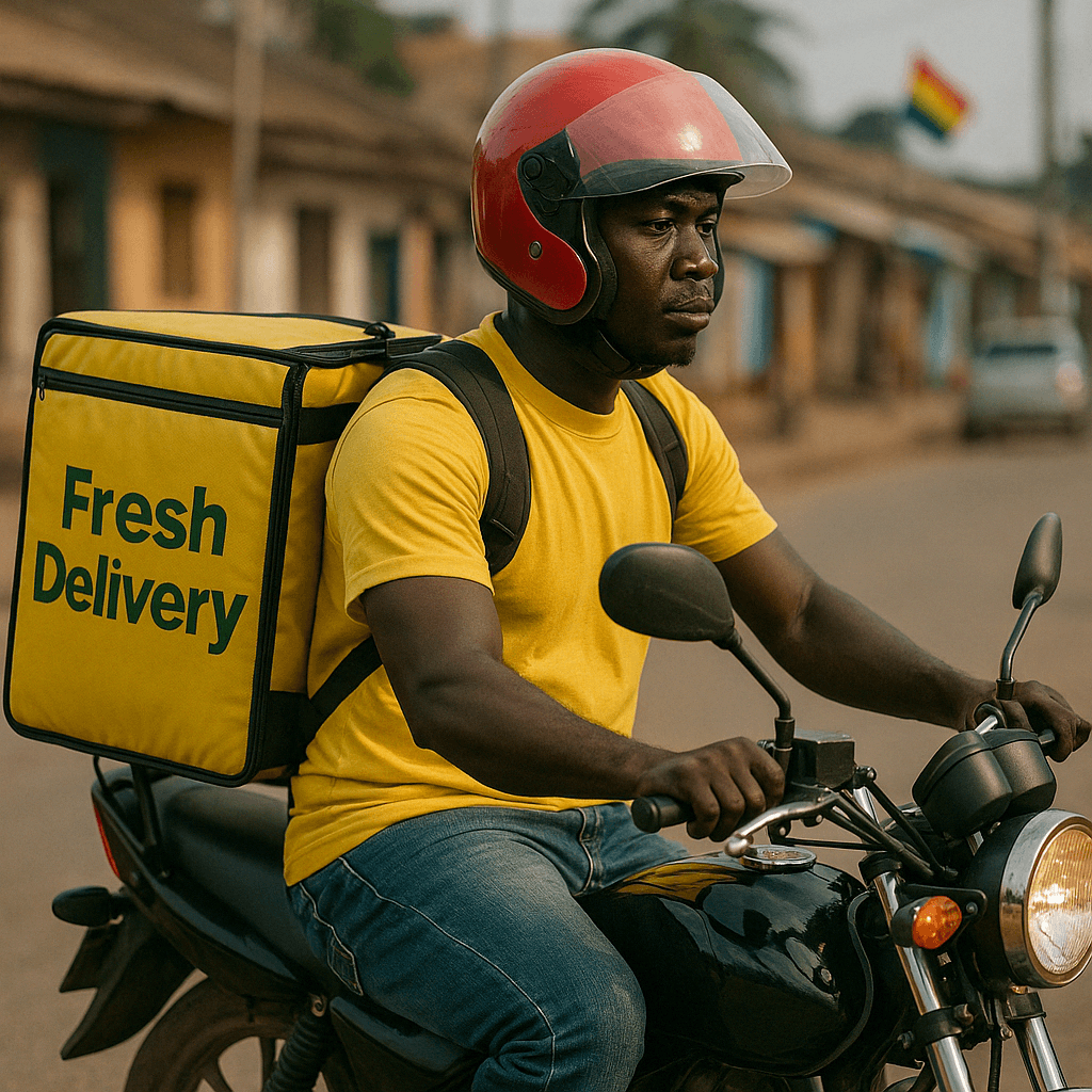 Ghanaian delivery rider